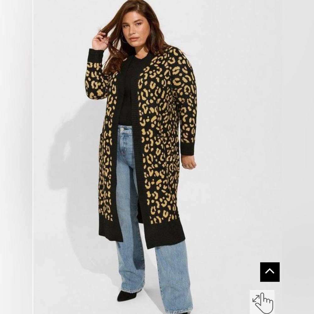 Torrid Vegan Cashmere Duster Jacquard Lurex Sweater Size 2 NWT - Picture 11 of 11